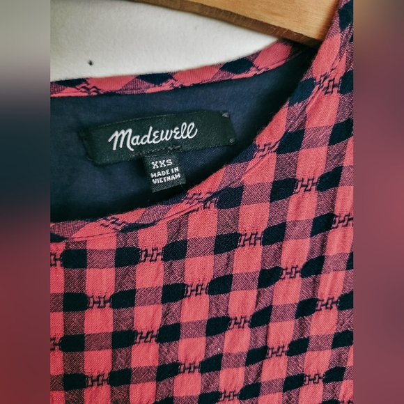 Madewell plaid tiered mini dress - Picture 2 of 5